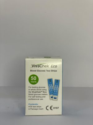 VivaChek Eco Glucose Test Strips – 50 Count Sugar Testing Strips for Diabetics in Pakistan VivaChek Eco Glucose Strips