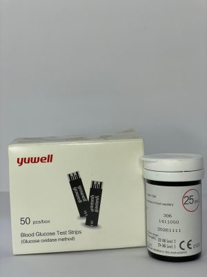 Yuwell Blood Glucose Test Strips 50 Count – CE Certified Sugar Monitoring in Pakistan. Yuwell Blood Sugar Test Strips